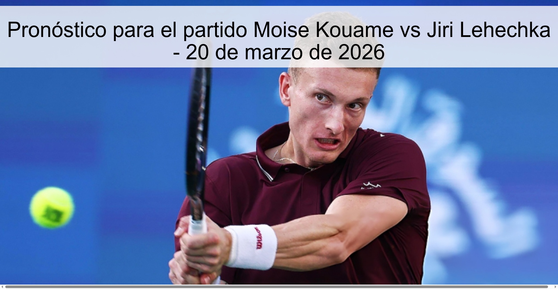 Prediction for the match Moise Kouame vs Jiri Lehechka - March 20, 2026