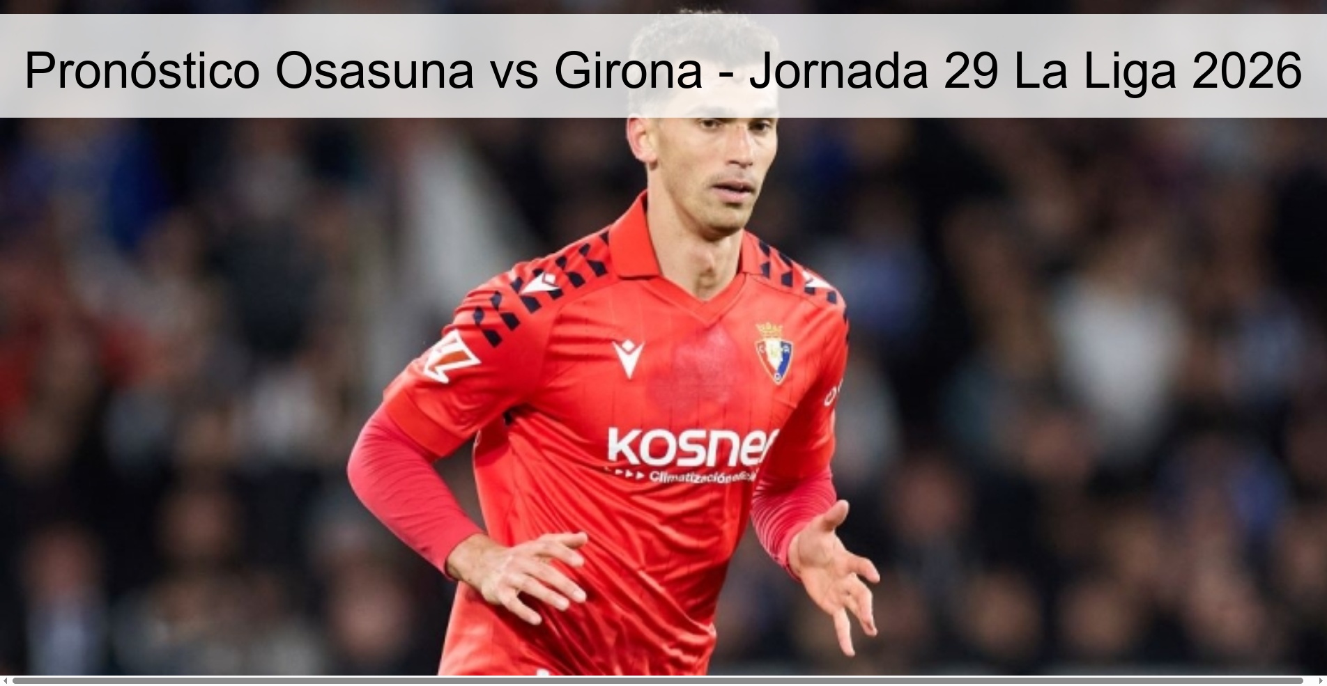 Pronóstico Osasuna vs Girona - Jornada 29 La Liga 2026