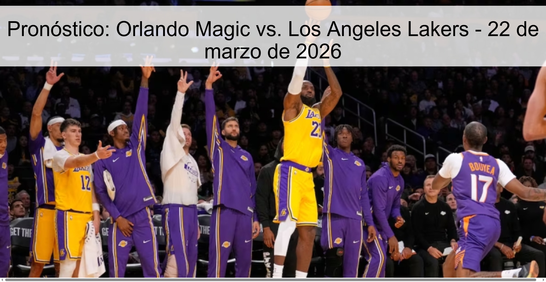 Prediction: Orlando Magic vs. Los Angeles Lakers - March 22, 2026