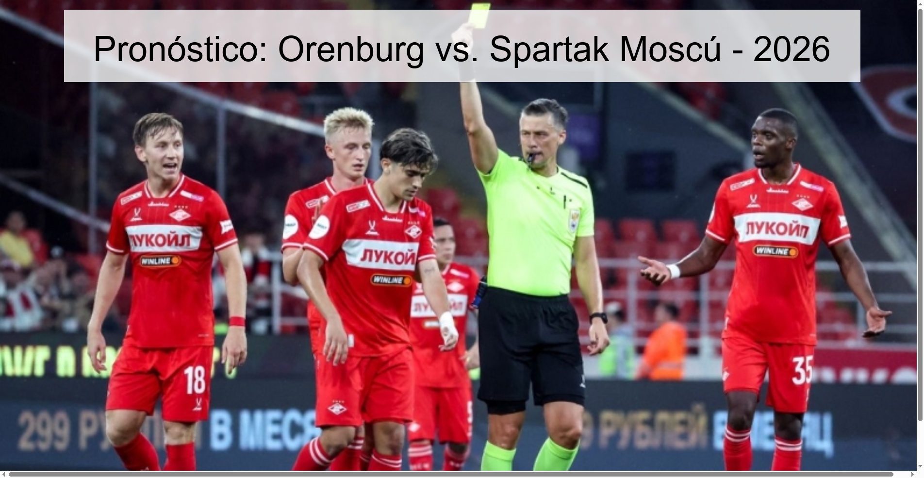 Prediction: Orenburg vs. Spartak Moscow - 2026