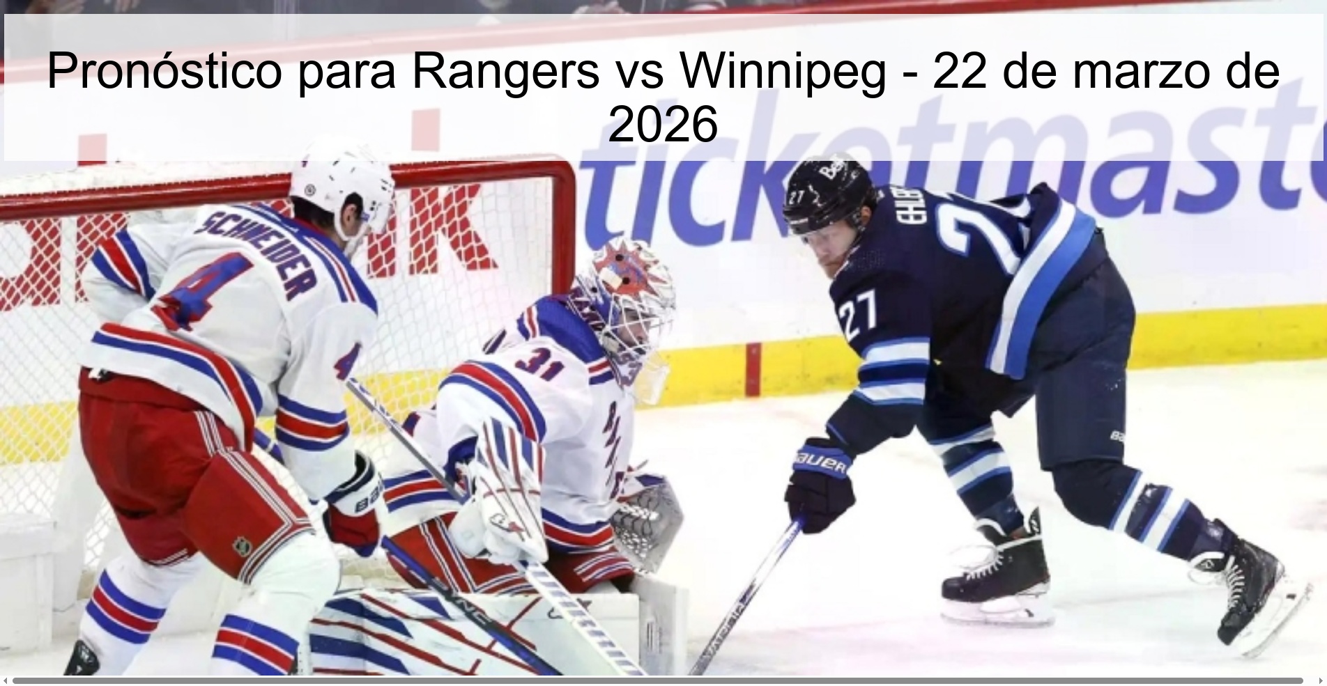 Prediction for Rangers vs Winnipeg – March 22, 2026