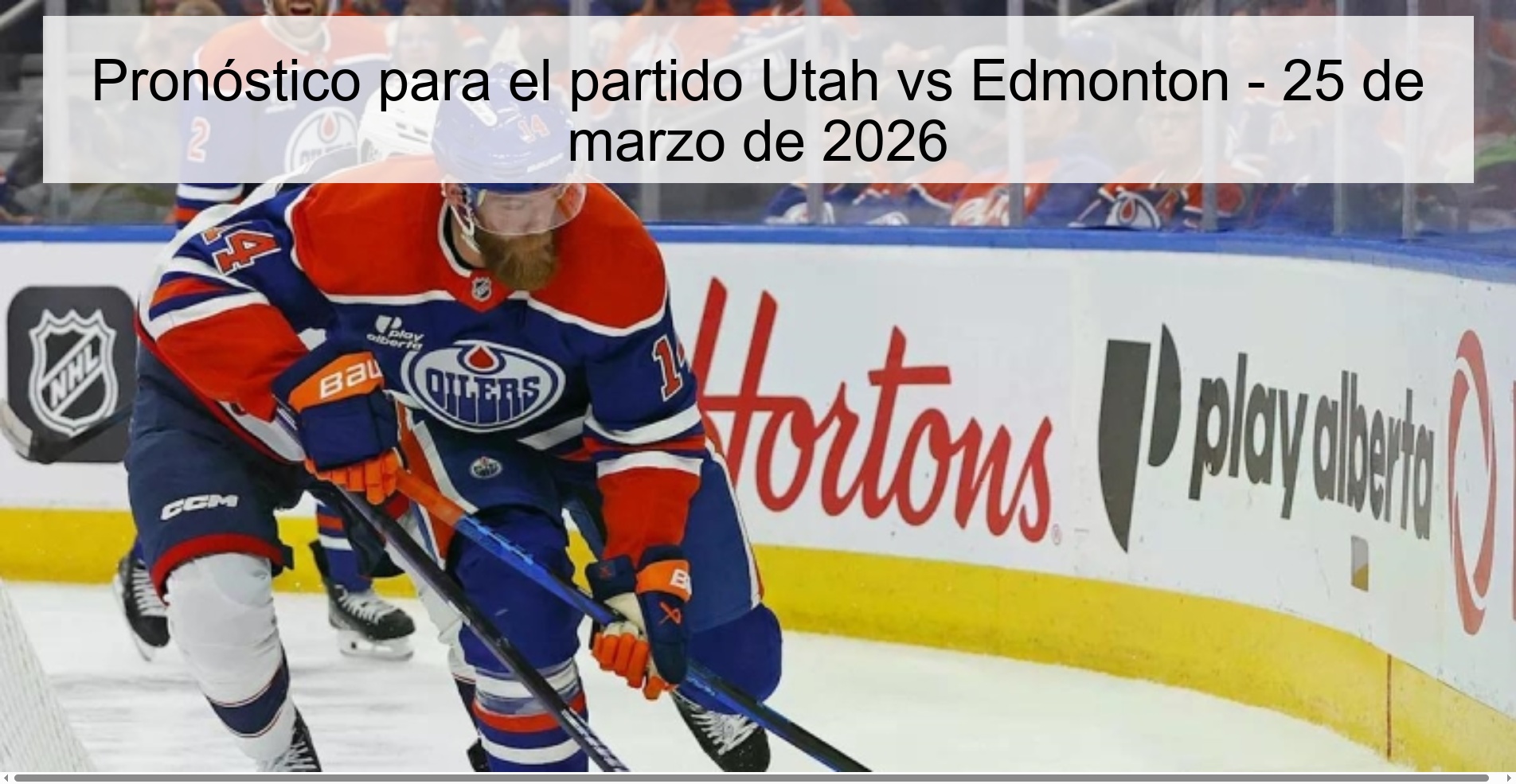 Prediction for the Utah vs Edmonton match - March 25, 2026