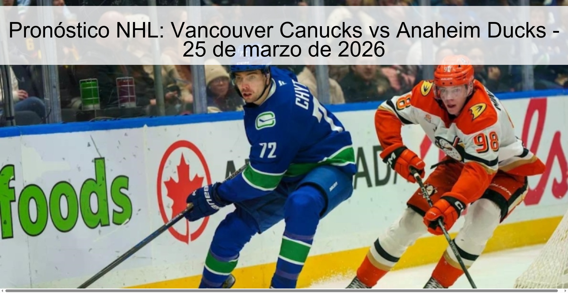 NHL Prediction: Vancouver Canucks vs Anaheim Ducks – March 25, 2026