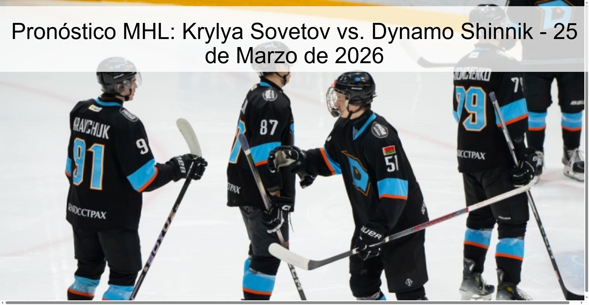 Pronóstico MHL: Krylya Sovetov vs. Dynamo Shinnik - 25 de Marzo de 2026