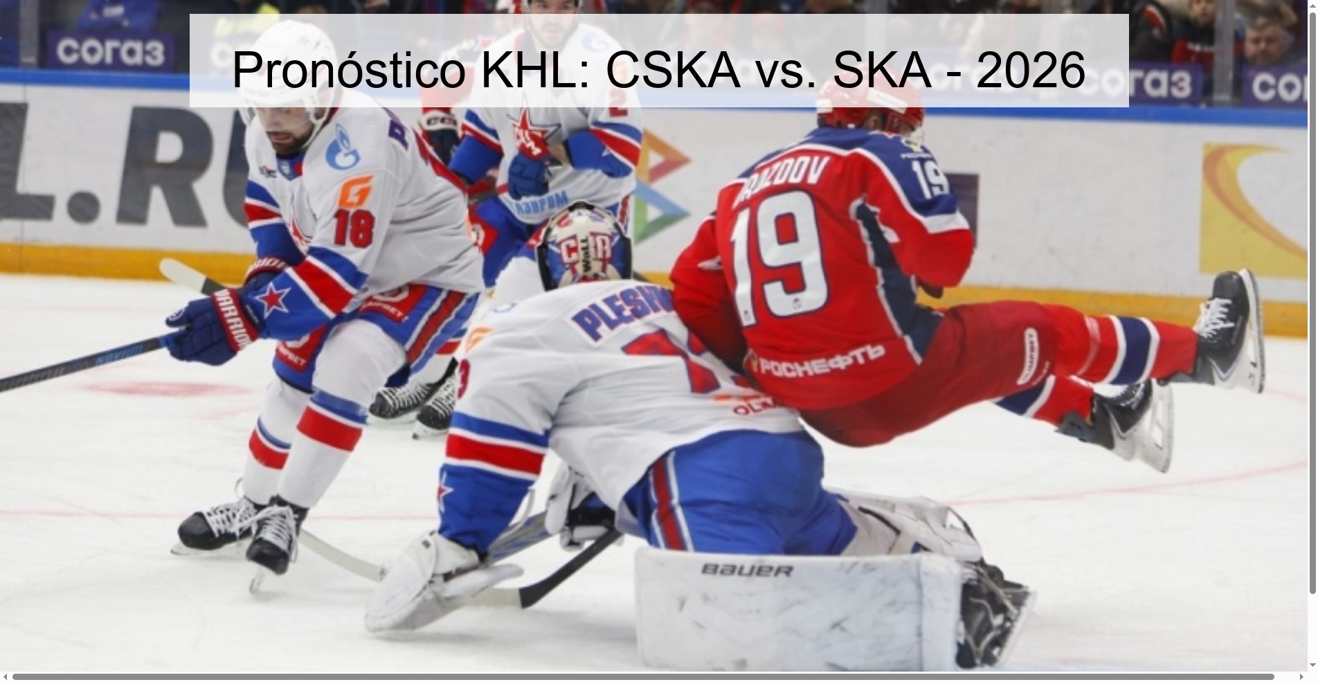 KHL Prediction: CSKA vs. SKA - 2026
