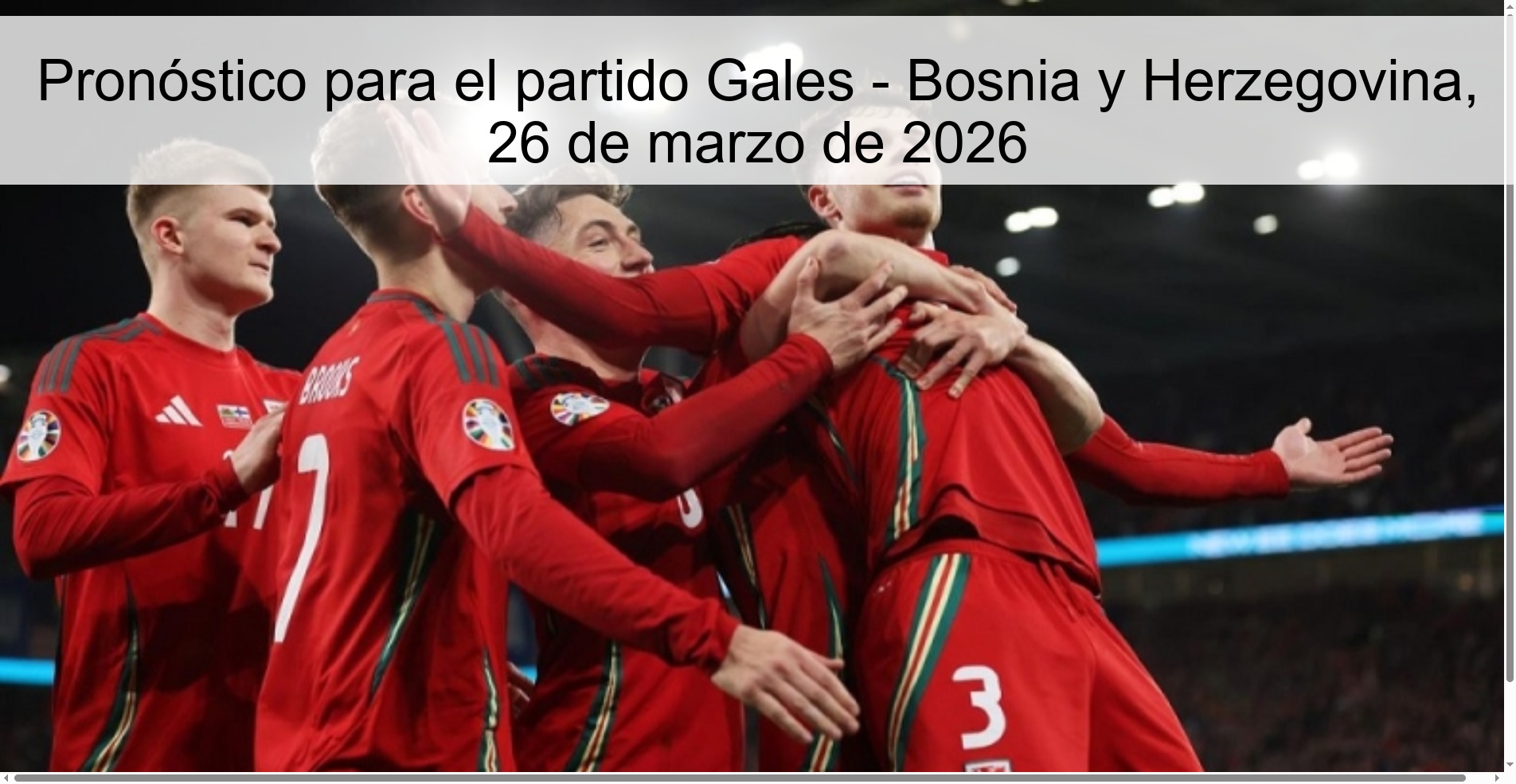 Prediction for the match Wales - Bosnia and Herzegovina, March 26, 2026