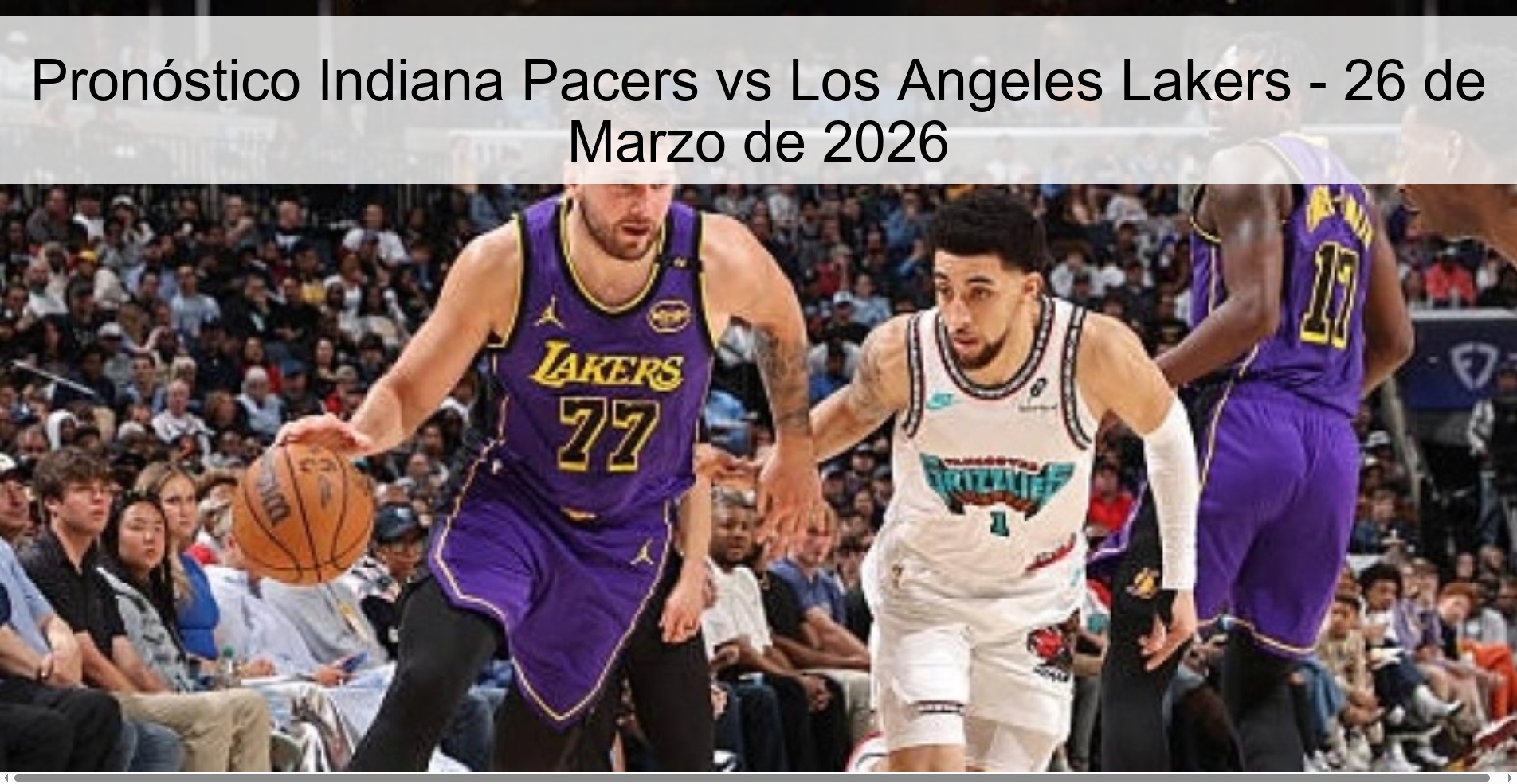 Indiana Pacers vs Los Angeles Lakers Prediction - March 26, 2026