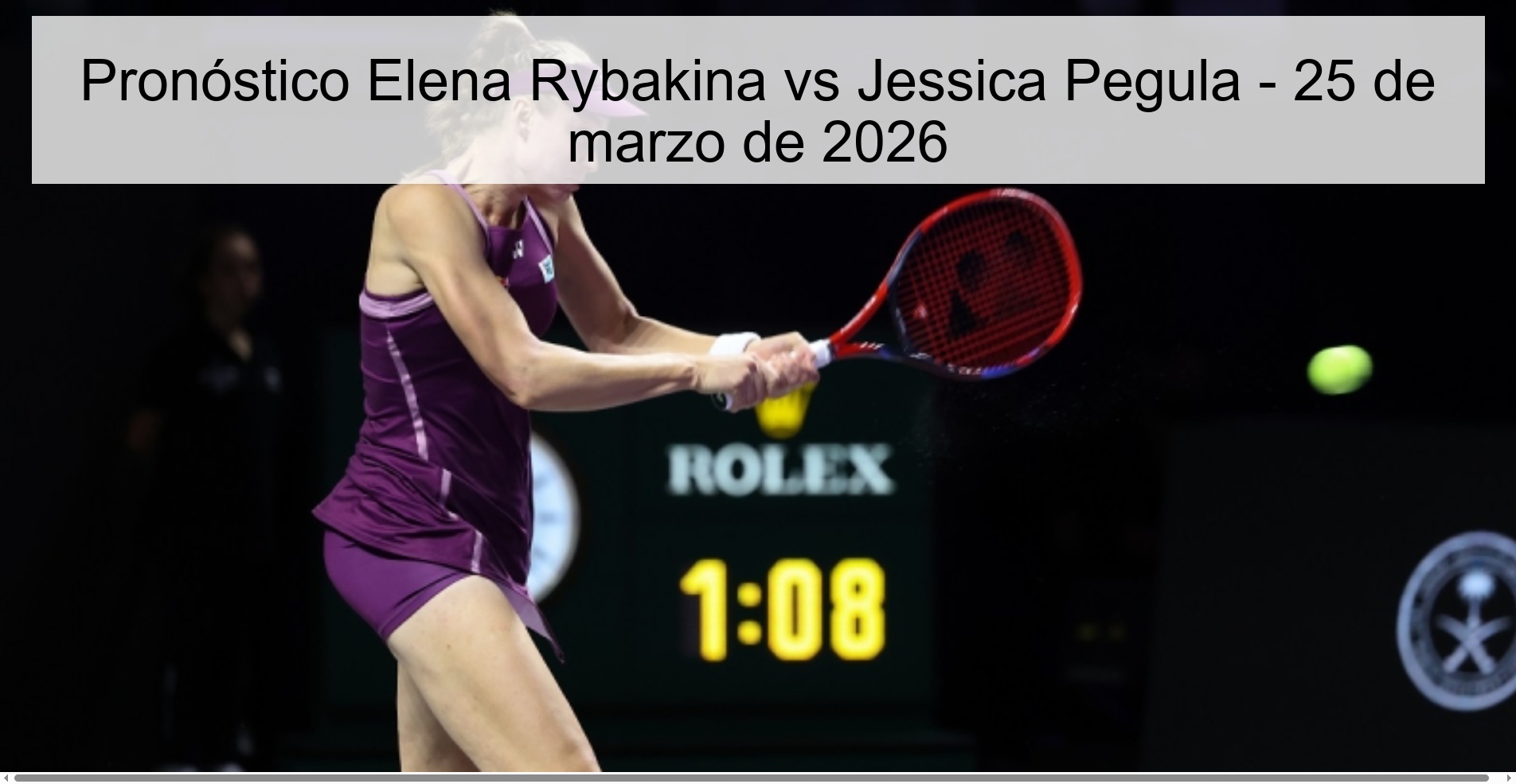 Elena Rybakina vs Jessica Pegula Prediction – March 25, 2026