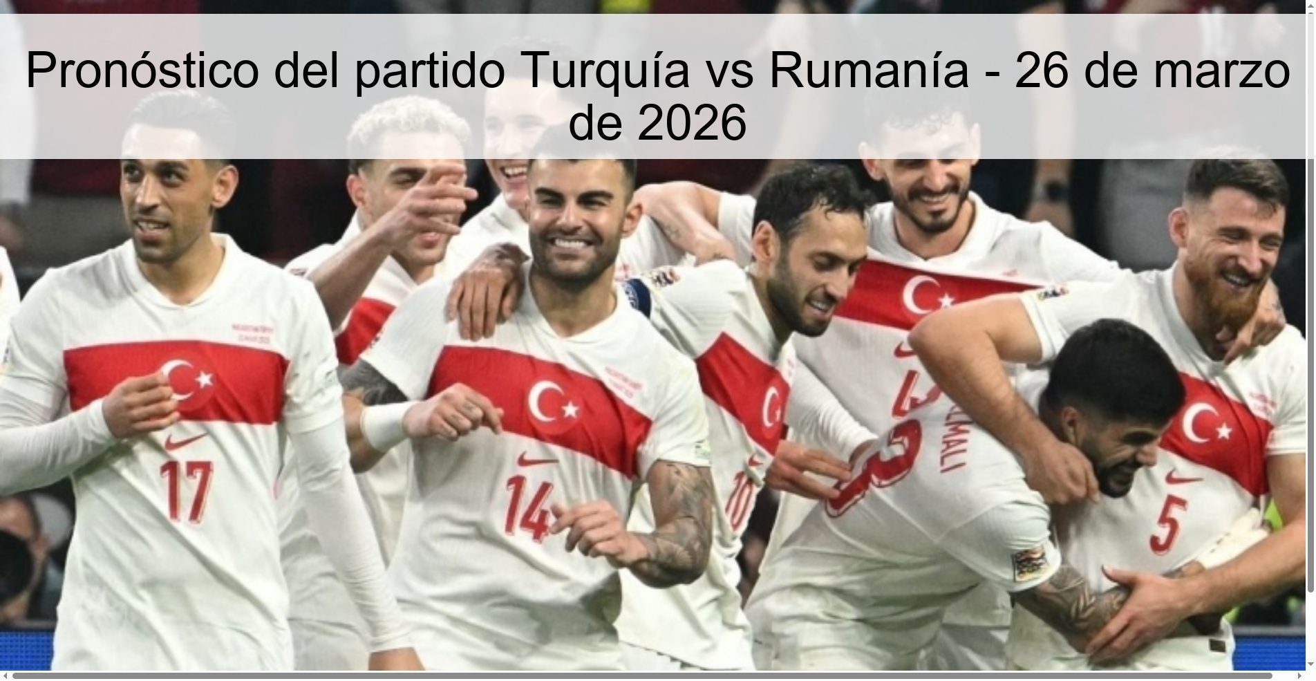 Pronóstico del partido Turquía vs Rumanía - 26 de marzo de 2026