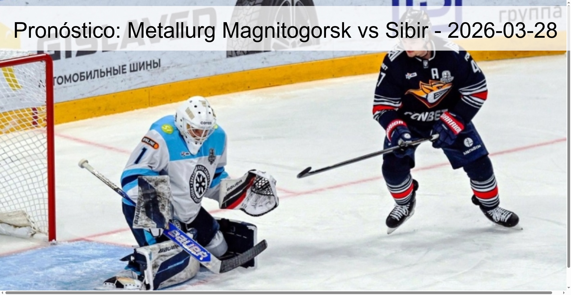 Pronóstico: Metallurg Magnitogorsk vs Sibir - 2026-03-28