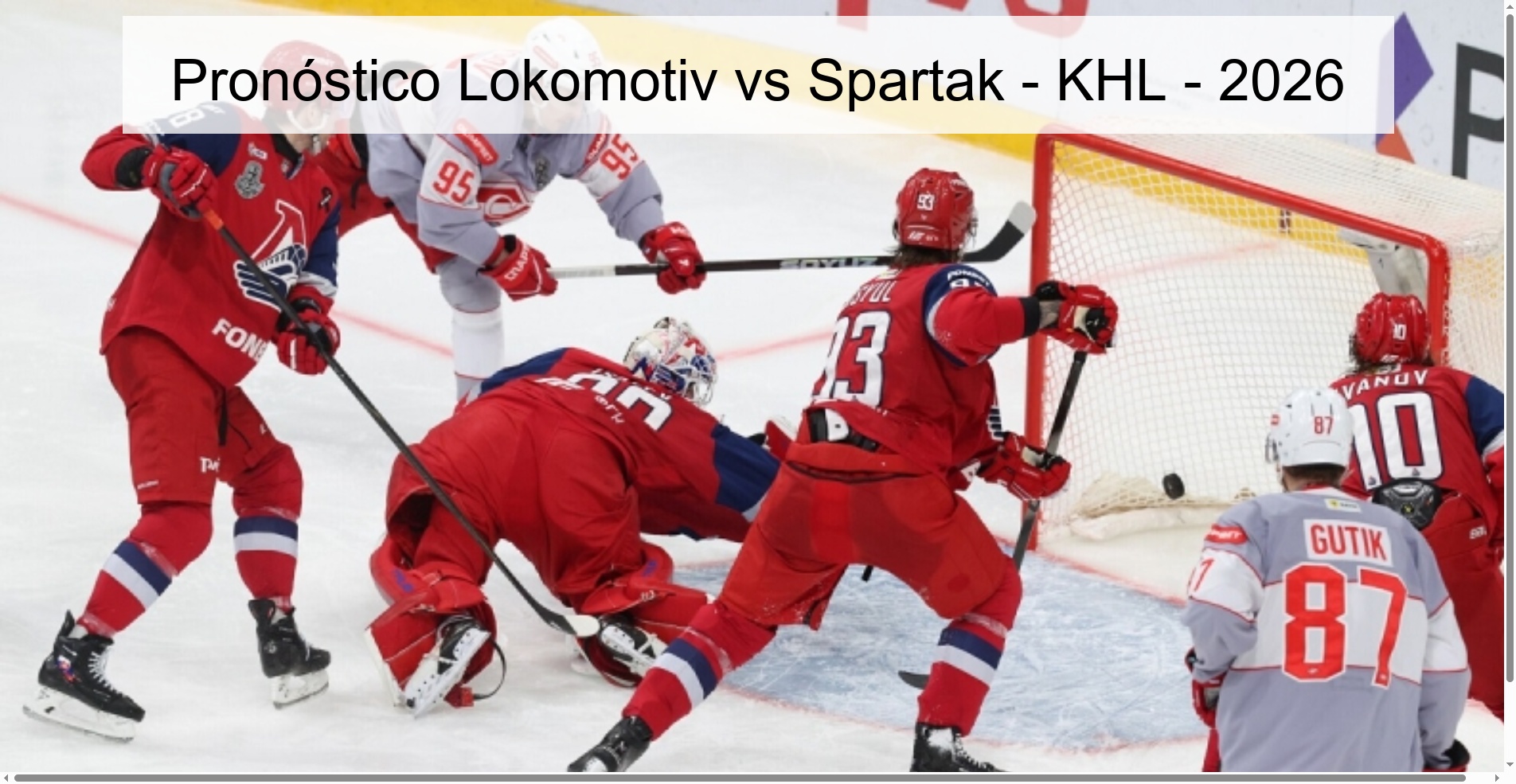 Pronóstico Lokomotiv vs Spartak - KHL - 2026