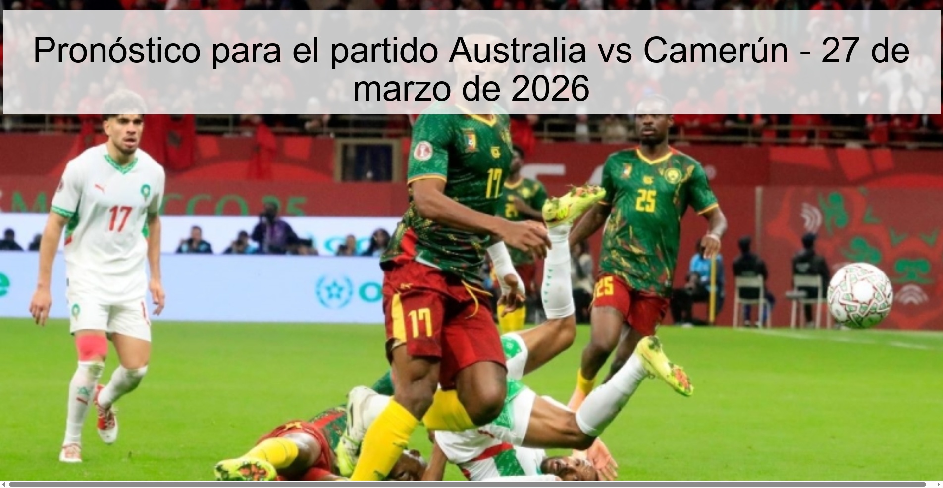Prediction for the match Australia vs Cameroon - March 27, 2026