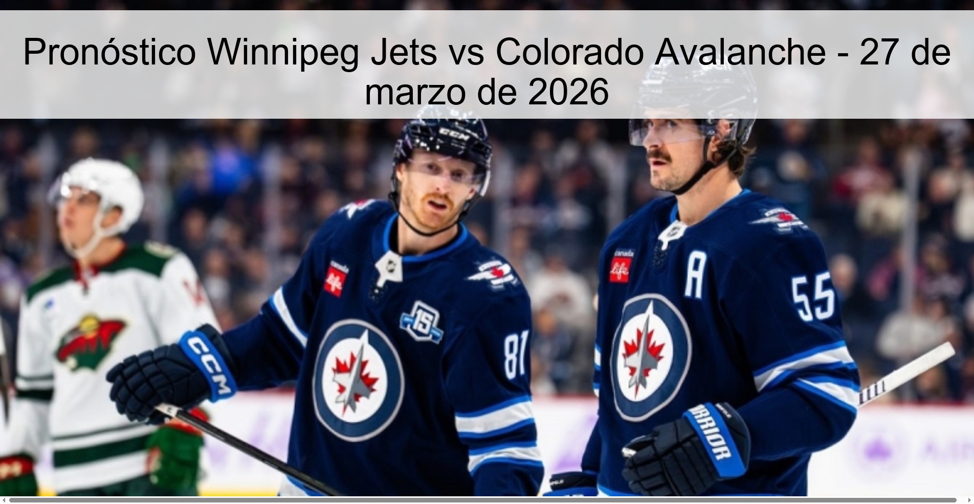 Winnipeg Jets vs Colorado Avalanche Prediction – March 27, 2026