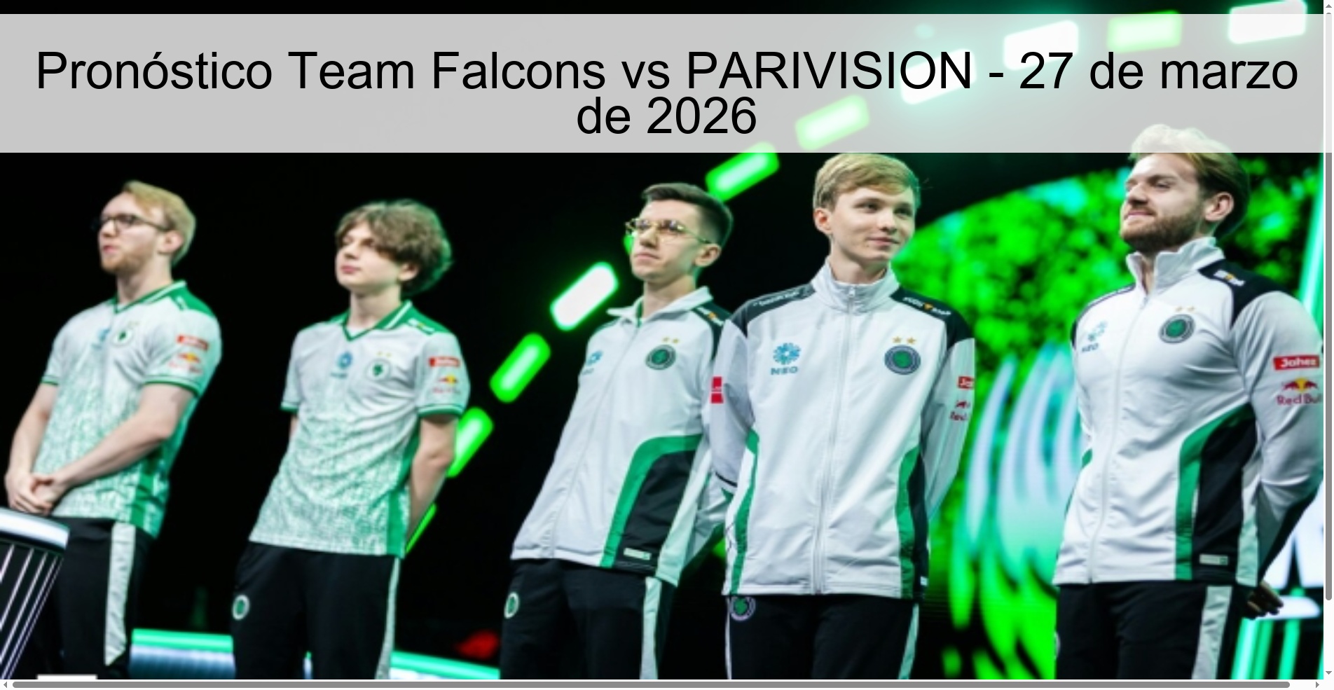 Pronóstico Team Falcons vs PARIVISION - 27 de marzo de 2026