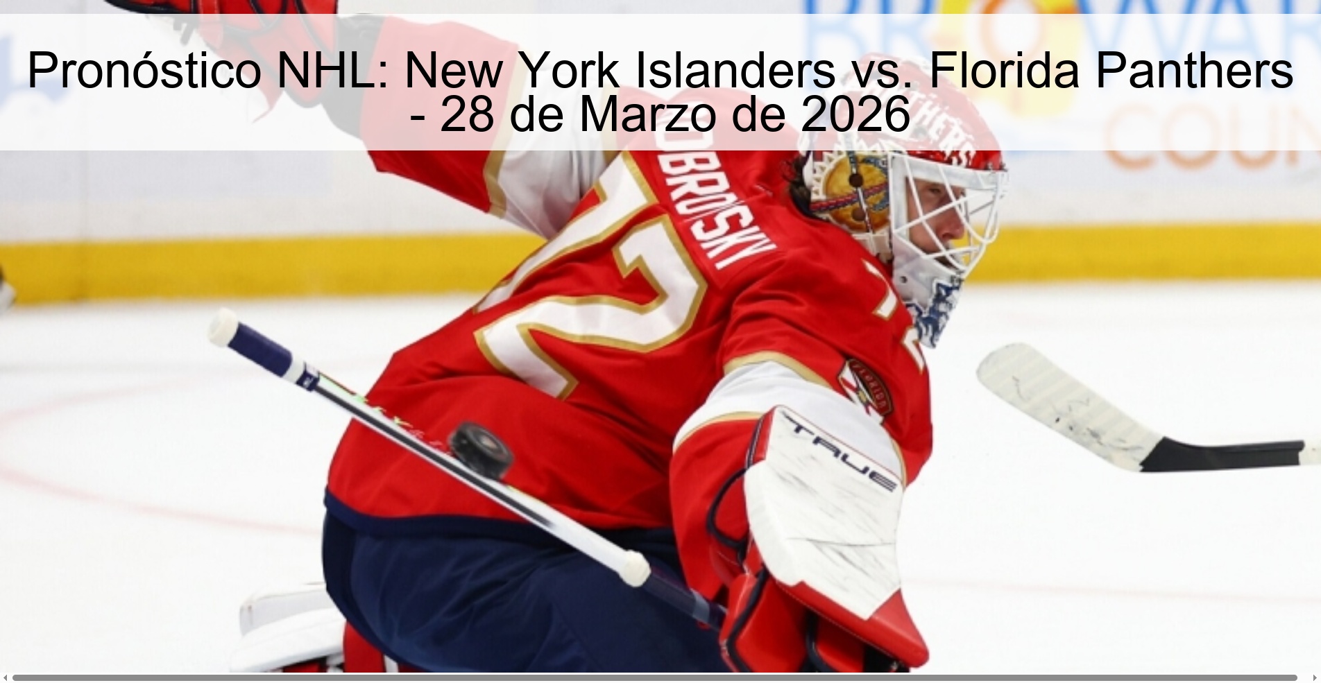 Pronóstico NHL: New York Islanders vs. Florida Panthers - 28 de Marzo de 2026