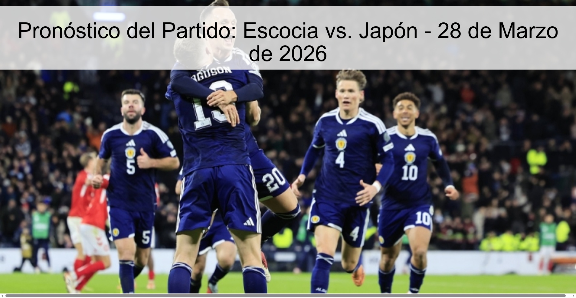 Pronóstico del Partido: Escocia vs. Japón - 28 de Marzo de 2026 Pronóstico del Partido: Escocia vs. Japón - 28 de Marzo de 2026