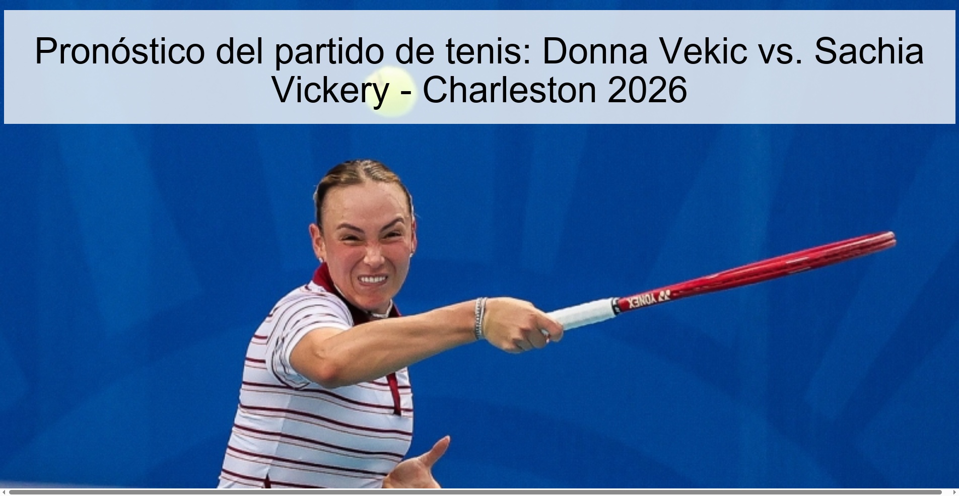 Tennis Match Prediction: Donna Vekic vs. Sachia Vickery - Charleston 2026