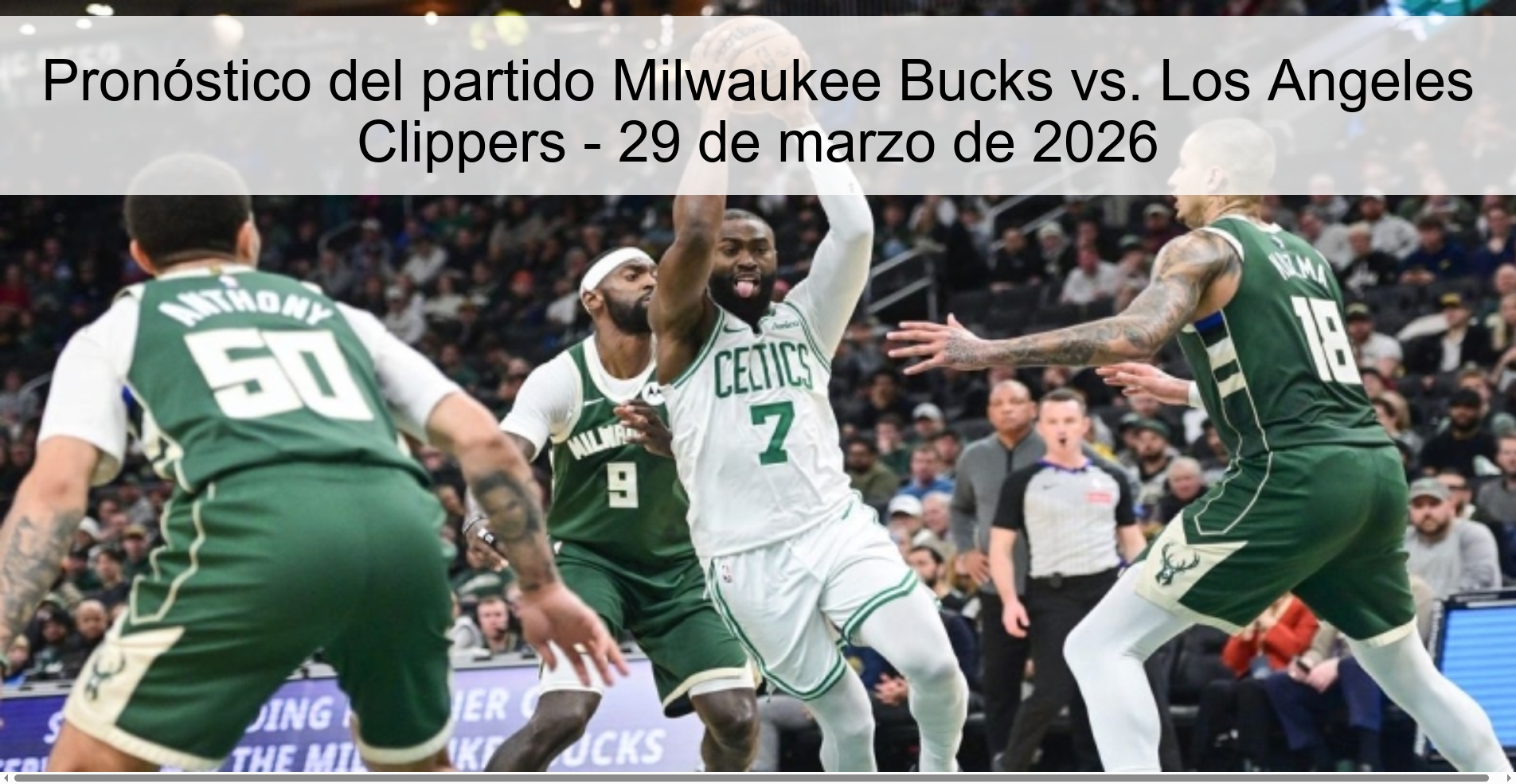Milwaukee Bucks vs. Milwaukee Bucks Prediction Los Angeles Clippers - March 29, 2026