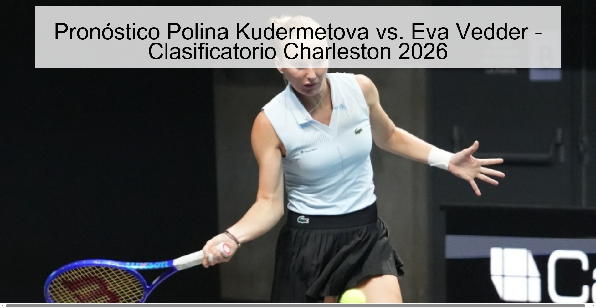 Polina Kudermetova vs. Prediction Eva Vedder - Charleston 2026 Qualifier