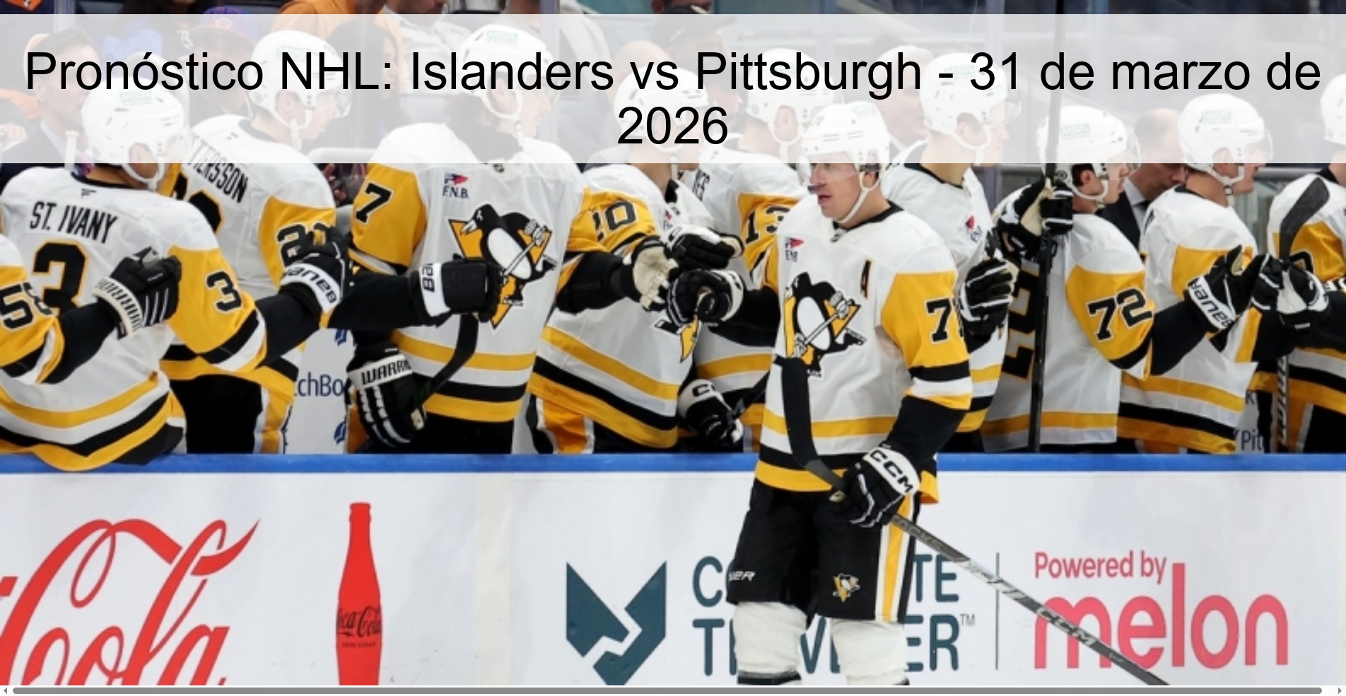 Pronóstico NHL: Islanders vs Pittsburgh - 31 de marzo de 2026