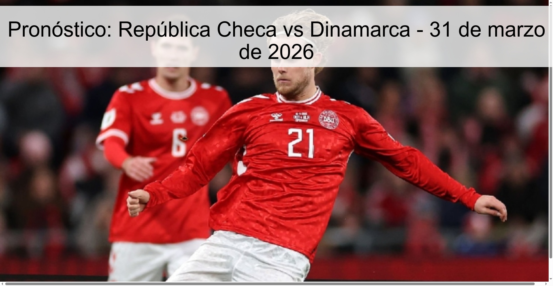 Pronóstico: República Checa vs Dinamarca - 31 de marzo de 2026