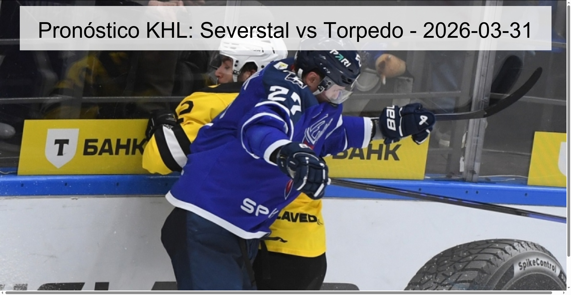 Pronóstico KHL: Severstal vs Torpedo - 2026-03-31