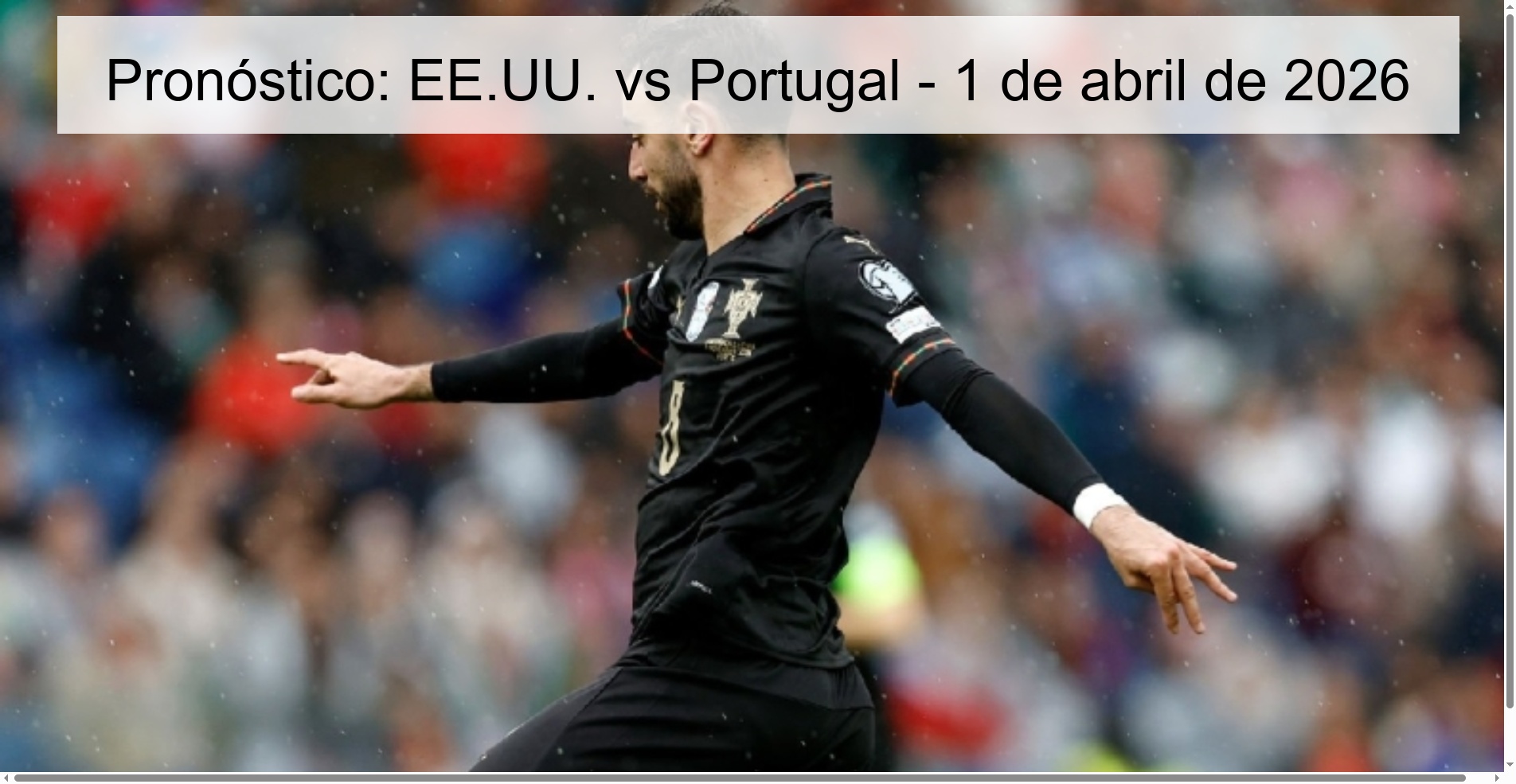 Pronóstico: EE.UU. vs Portugal - 1 de abril de 2026