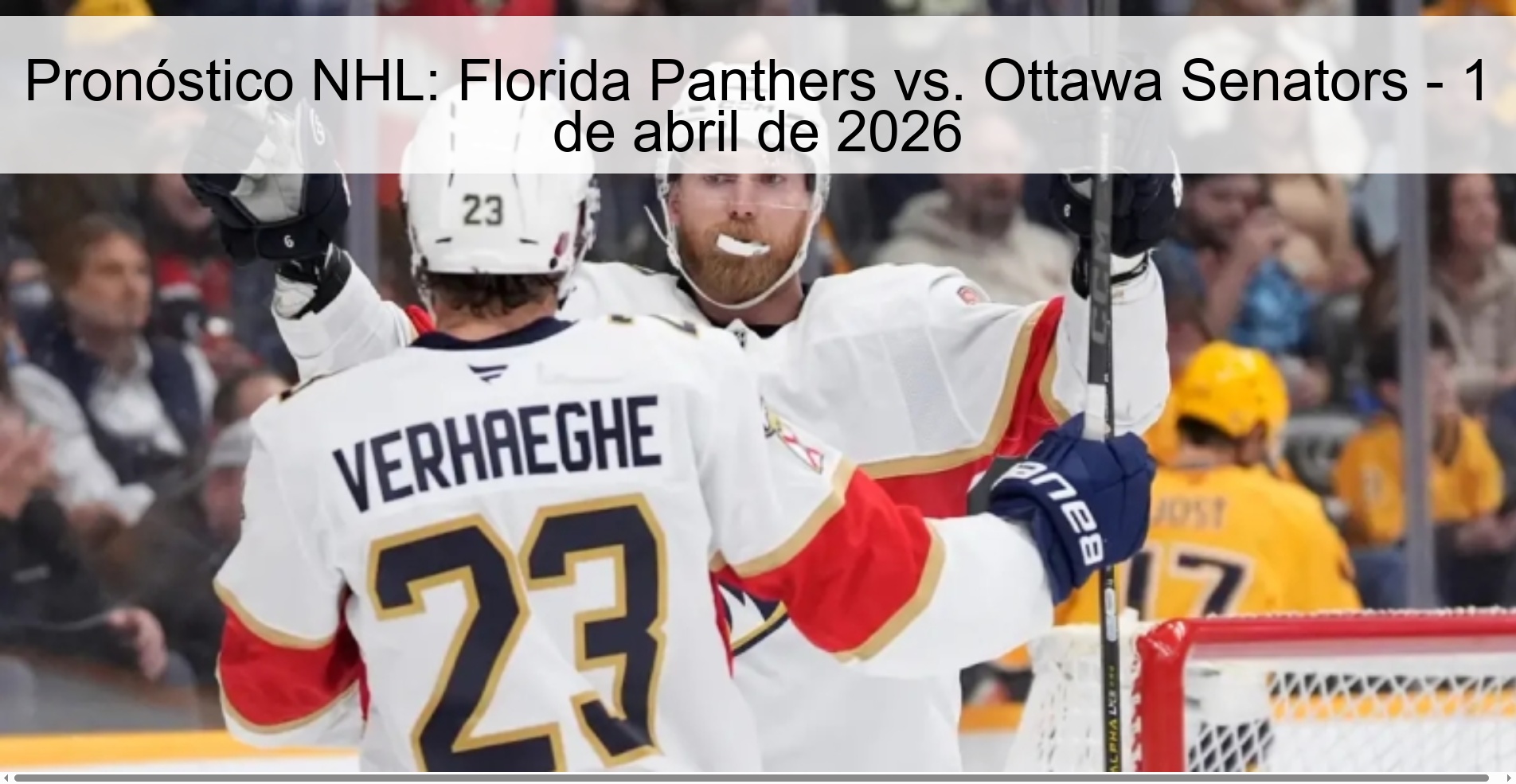 NHL Prediction: Florida Panthers vs. Ottawa Senators – April 1, 2026