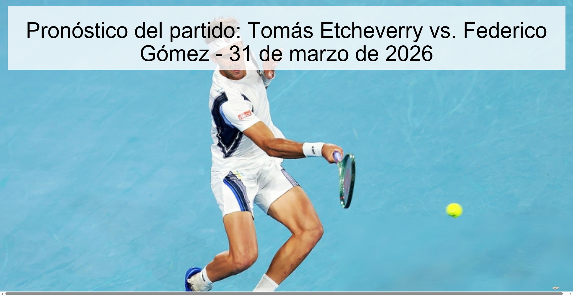 Match prediction: Tomás Etcheverry vs. Federico Gómez - March 31, 2026