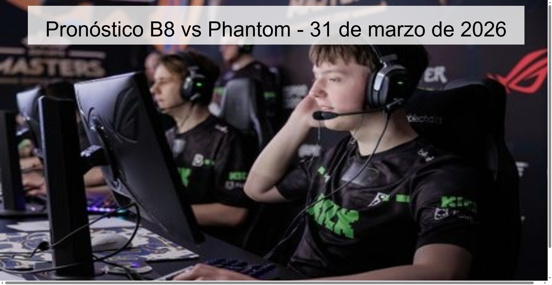 B8 vs Phantom Prediction – March 31, 2026