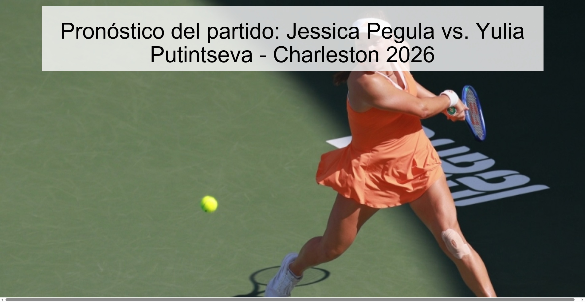 Match prediction: Jessica Pegula vs. Yulia Putintseva - Charleston 2026