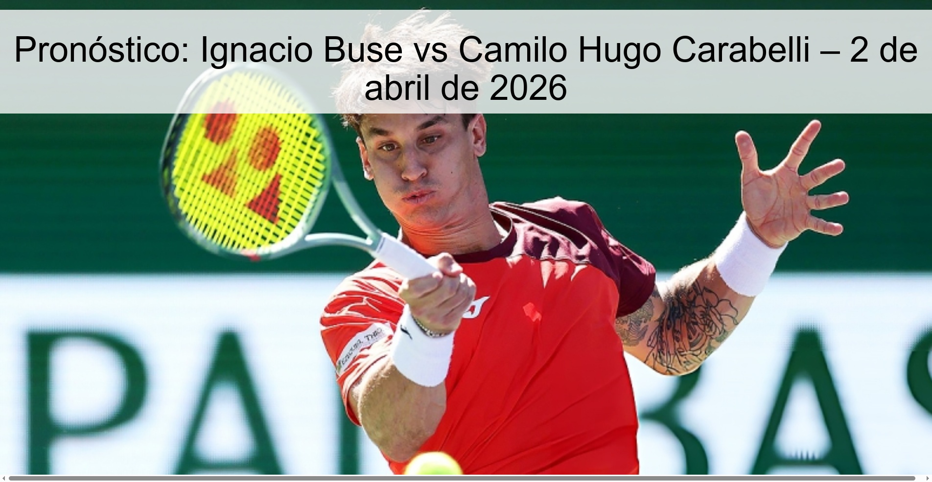 Prediction: Ignacio Buse vs Camilo Hugo Carabelli – April 2, 2026