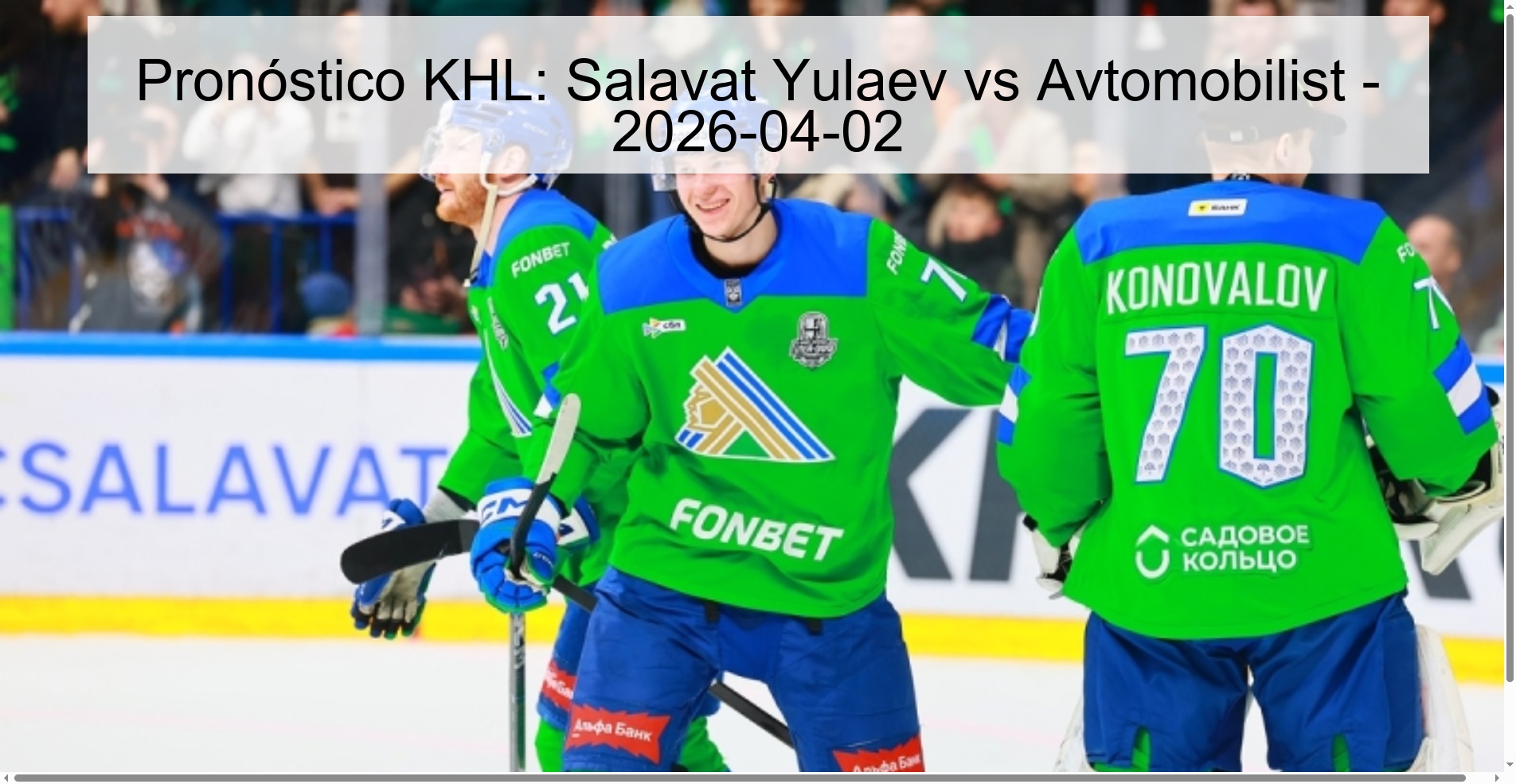 KHL Prediction: Salavat Yulaev vs Avtomobilist - 2026-04-02