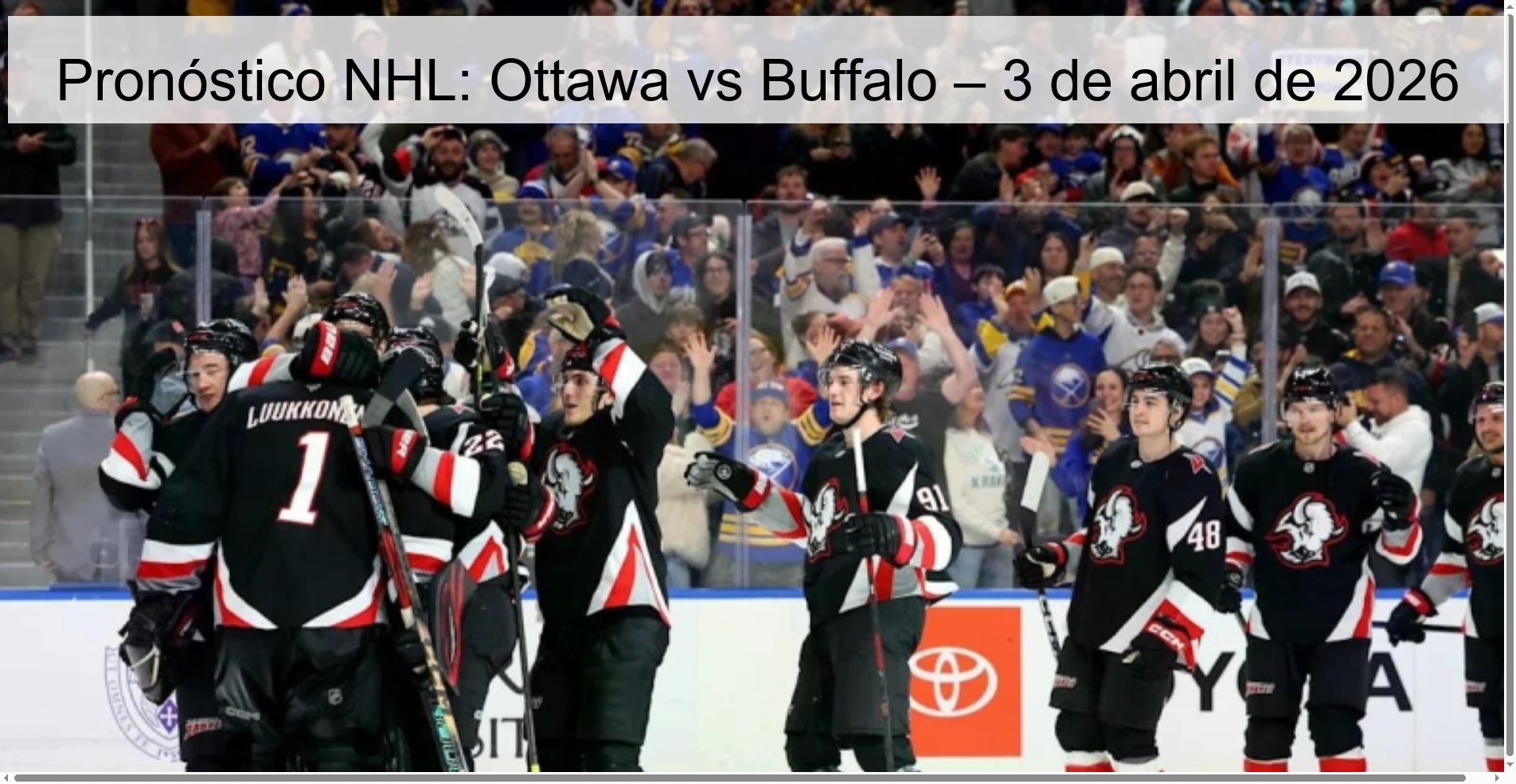 NHL Prediction: Ottawa vs Buffalo – April 3, 2026 NHL Prediction: Ottawa vs Buffalo – April 3, 2026
