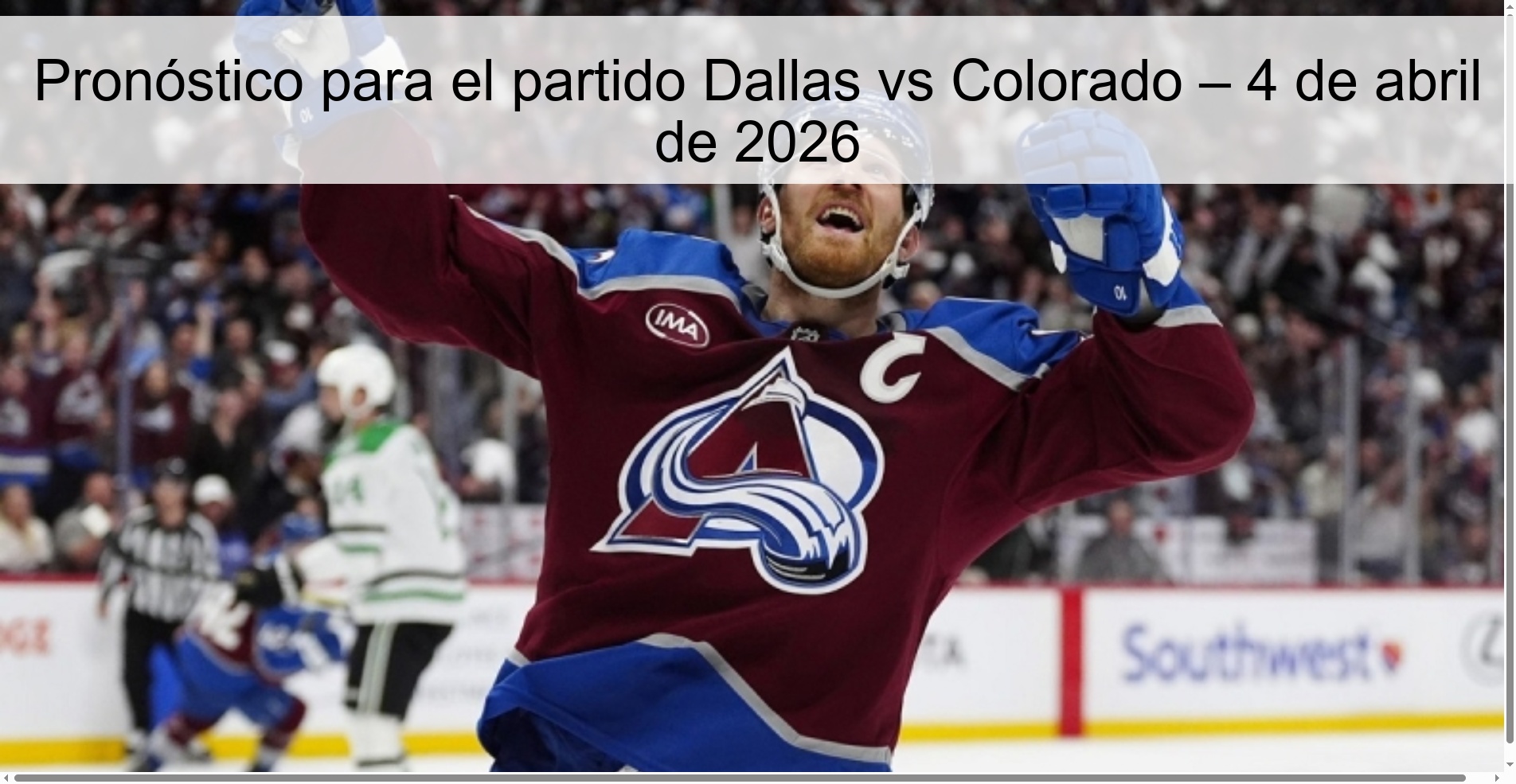 Prediction for the Dallas vs Colorado match – April 4, 2026