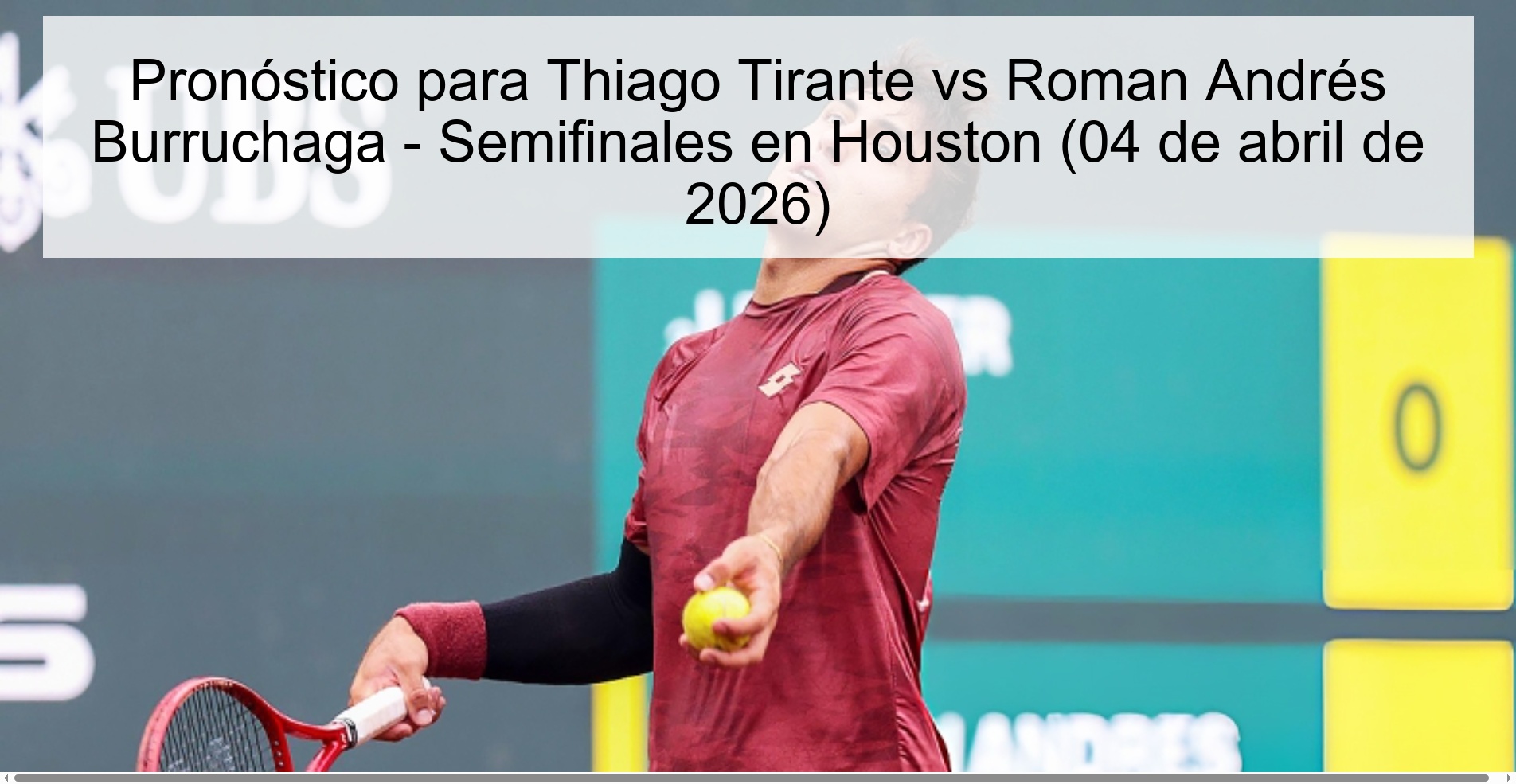 Prediction for Thiago Tirante vs Roman Andrés Burruchaga - Semifinals in Houston (April 4, 2026)