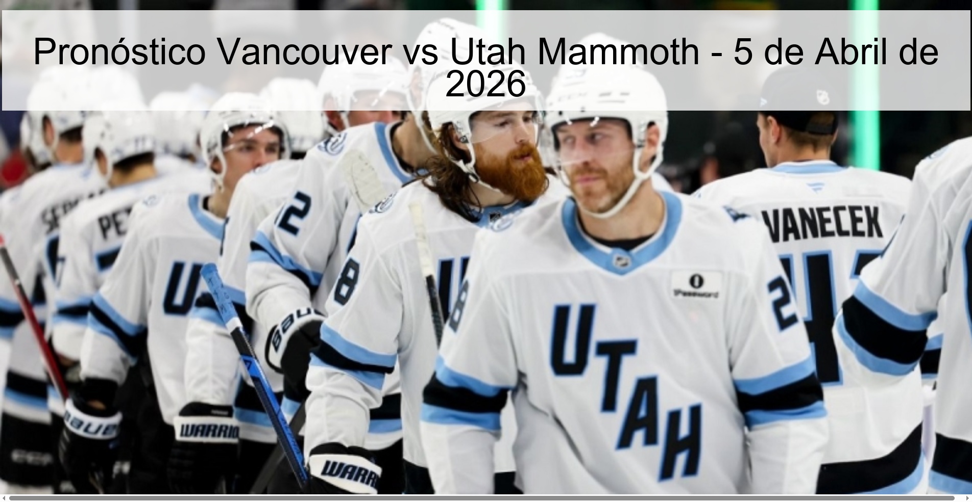 Vancouver vs Utah Mammoth Prediction – April 5, 2026