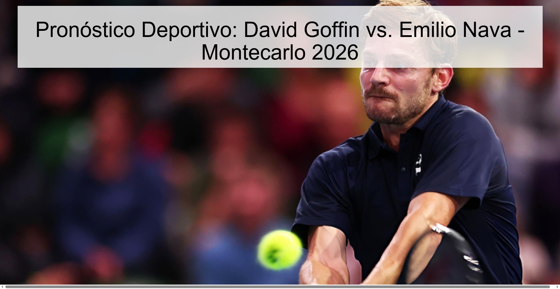 Sports Prediction: David Goffin vs. Emilio Nava - Monte Carlo 2026 Sports Prediction: David Goffin vs. Emilio Nava - Monte Carlo 2026