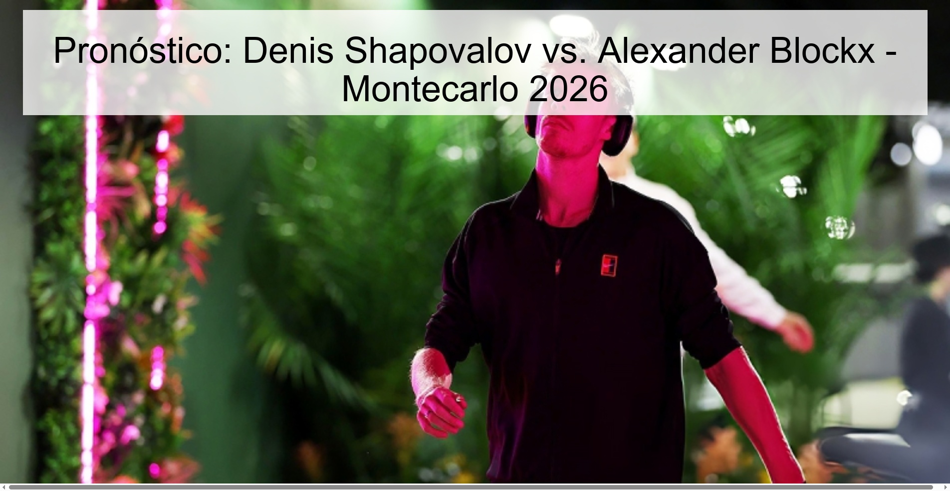 Prediction: Denis Shapovalov vs. Alexander Blockx - Monte Carlo 2026