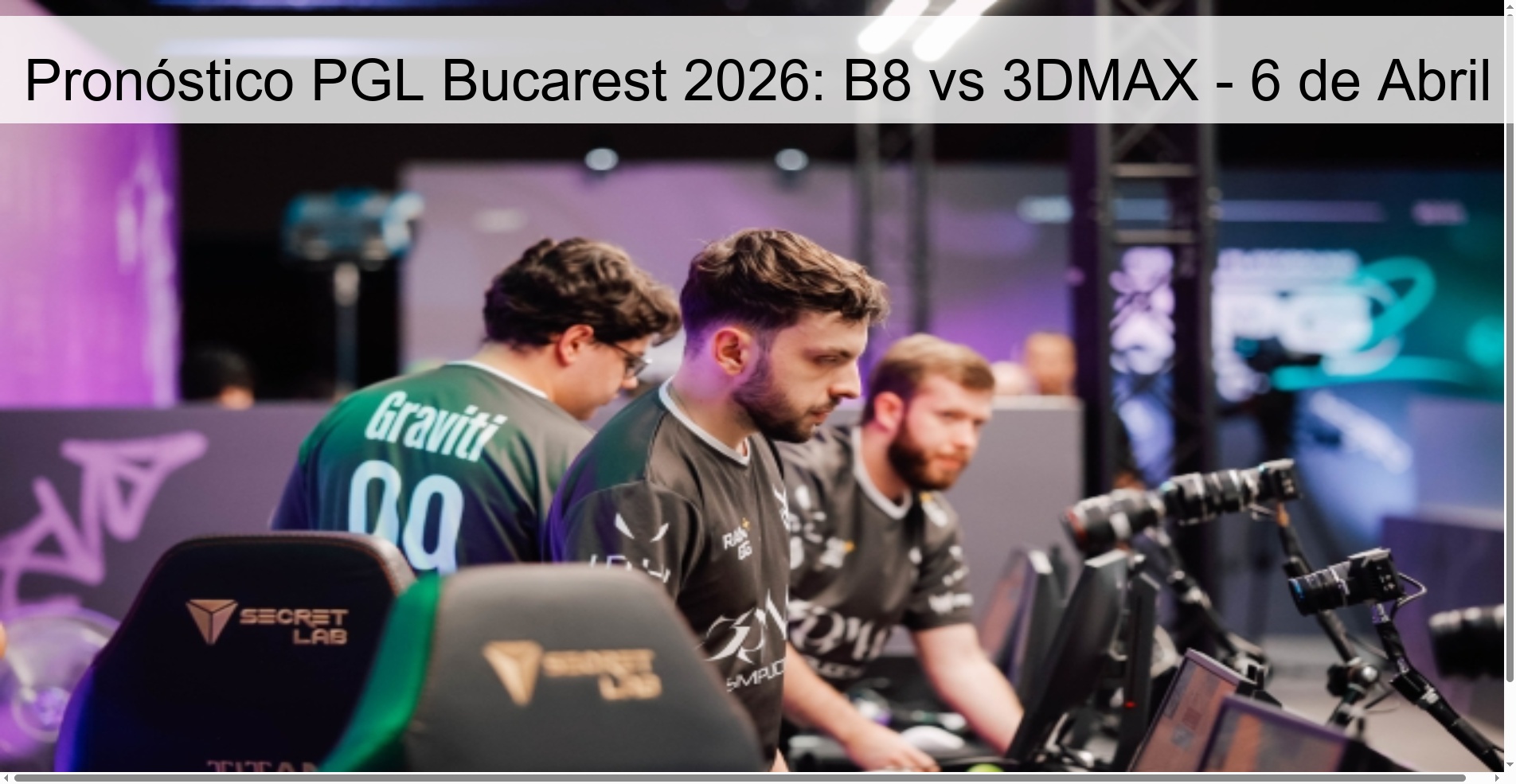 Pronóstico PGL Bucarest 2026: B8 vs 3DMAX - 6 de Abril