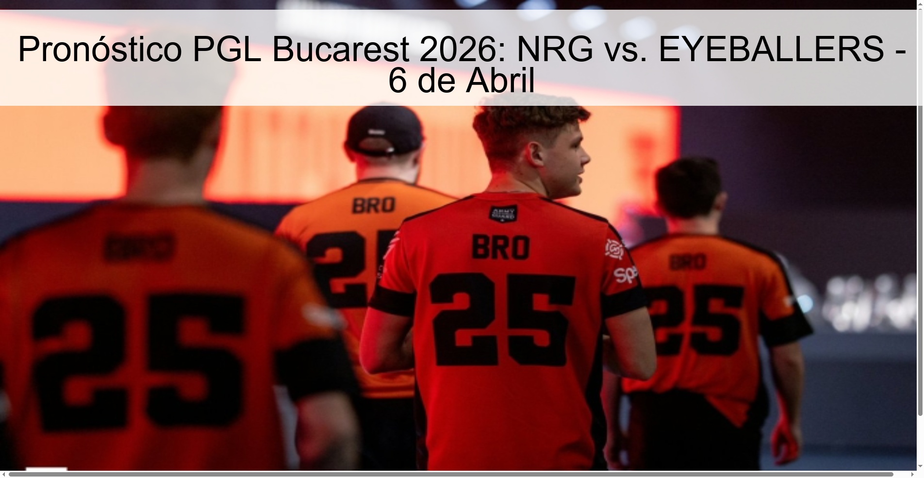 PGL Bucharest 2026 Prediction: NRG vs. EYEBALLERS - April 6
