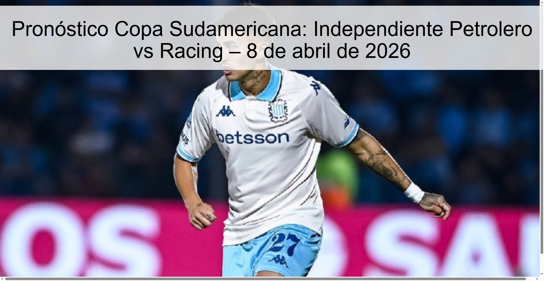 Copa Sudamericana Prediction: Independiente Petrolero vs Racing – April 8, 2026