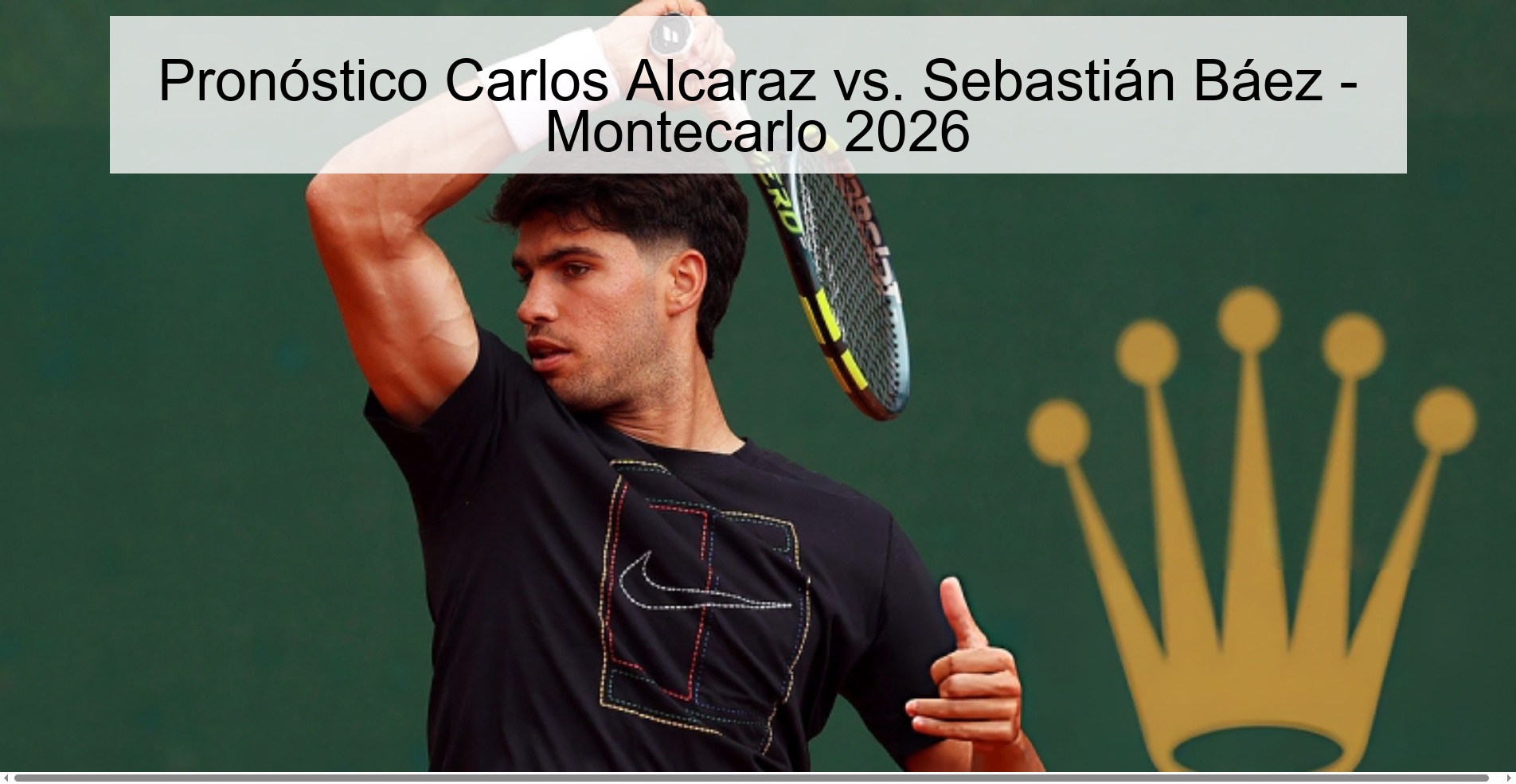 Carlos Alcaraz vs. Prediction Sebastián Báez - Monte Carlo 2026