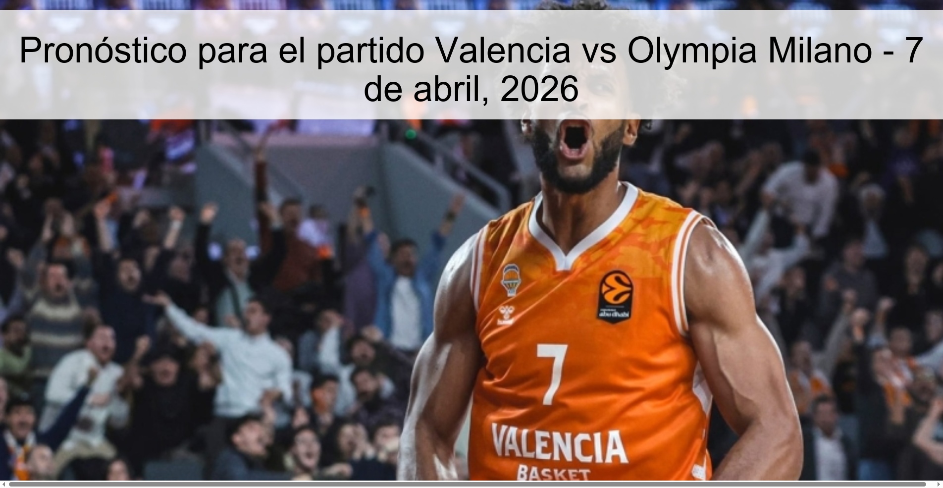 Prediction for the match Valencia vs Olympia Milano - April 7, 2026