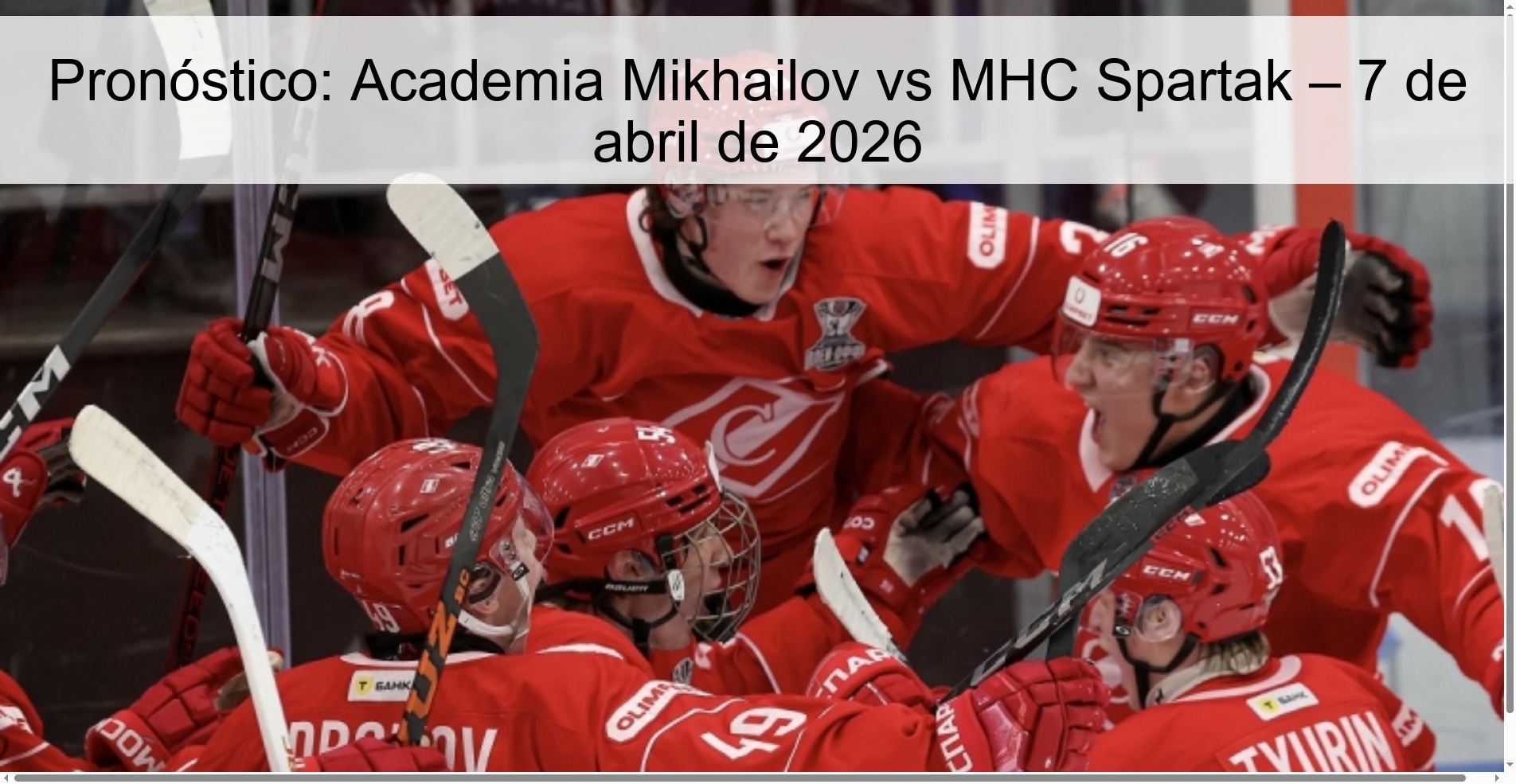 Prediction: Mikhailov Academy vs MHC Spartak – April 7, 2026