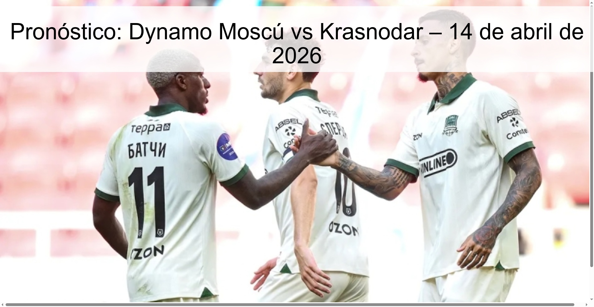Prediction: Dynamo Moscow vs Krasnodar – April 14, 2026