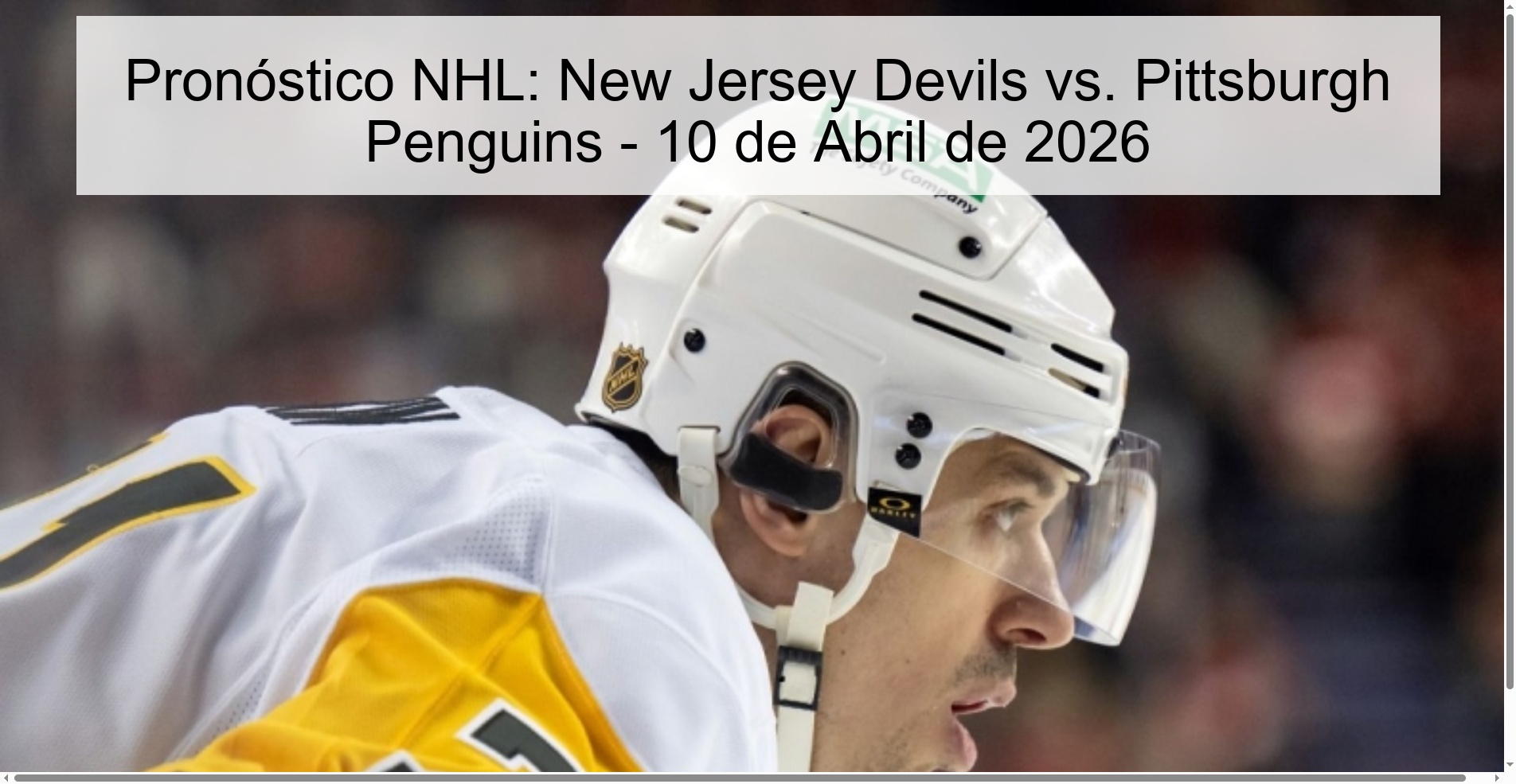NHL Prediction: New Jersey Devils vs. Pittsburgh Penguins - April 10, 2026
