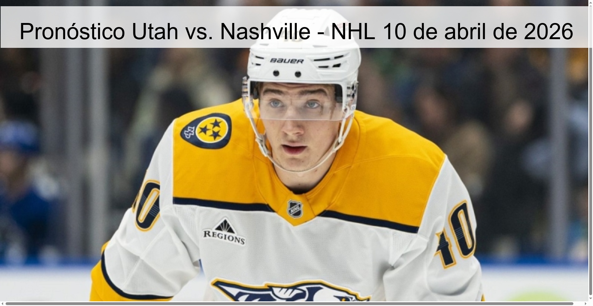 Utah vs. Prediction Nashville - NHL April 10, 2026