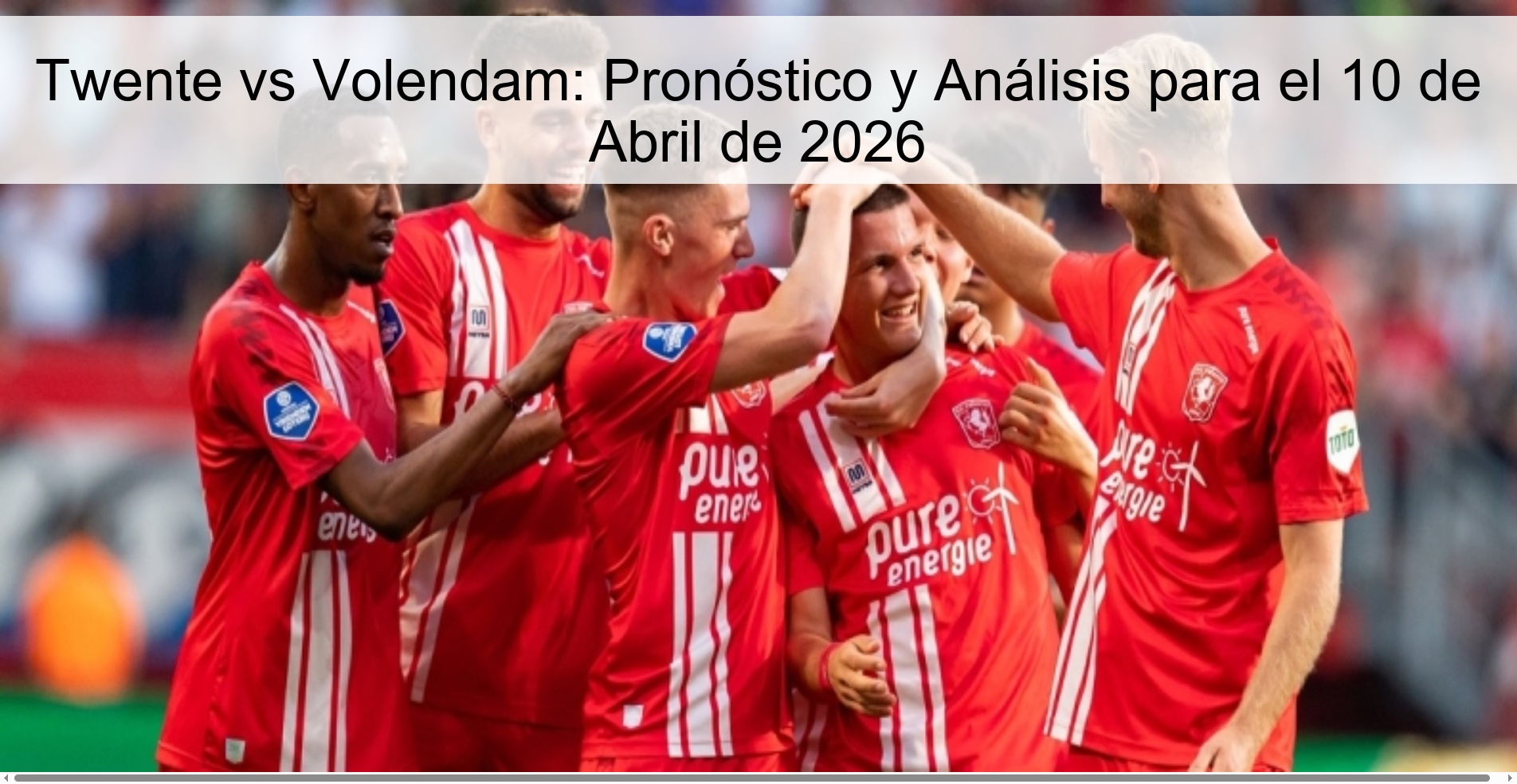 Twente vs Volendam: Prediction and Analysis for April 10, 2026