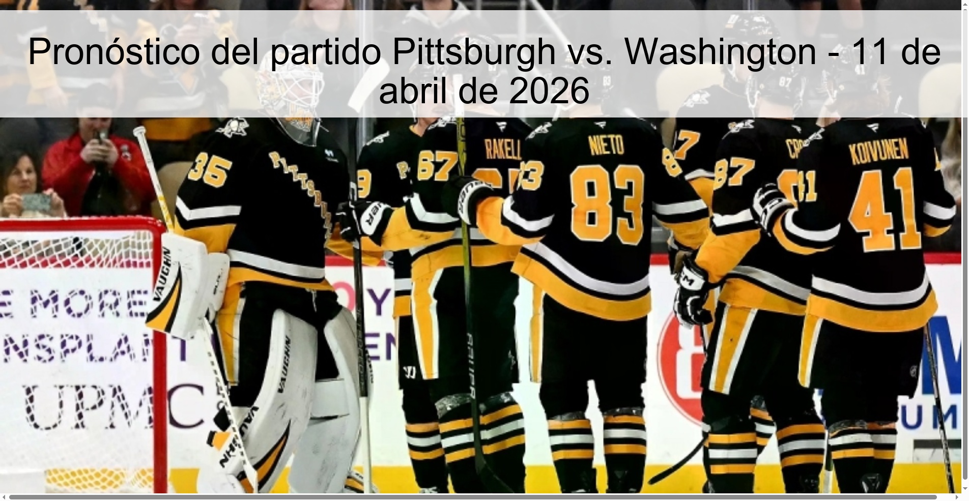 Pittsburgh vs. Match Prediction Washington - April 11, 2026